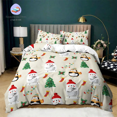 Housse de Couette Bonhomme de Neige Sapin